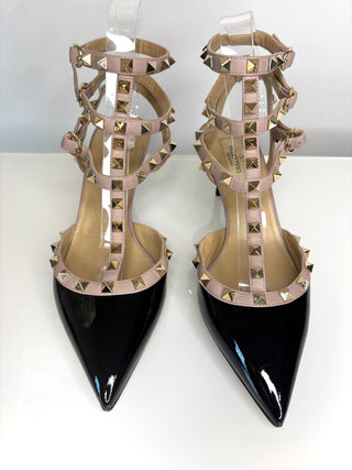 Valentino Garavani Preloved Rockstud 70 Black Patent Leather Heels