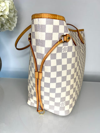 Louis Vuitton Preloved Neverfull MM Damier Azur Tote Bag