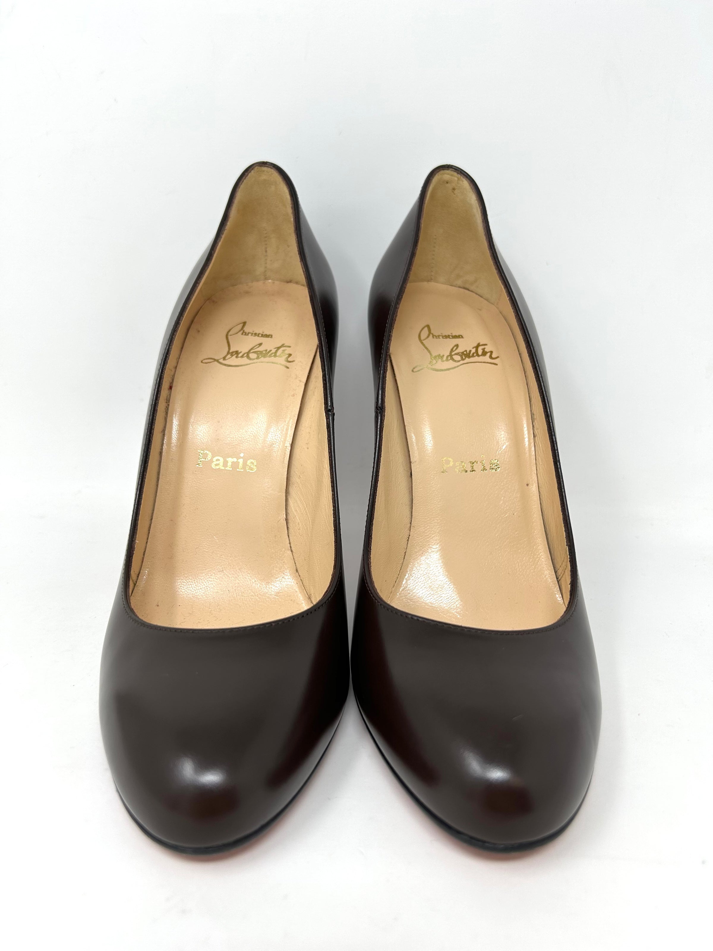 Christian Louboutin Décolleté 868 Brown Leather Heels 39.5 UK 6 – High ...