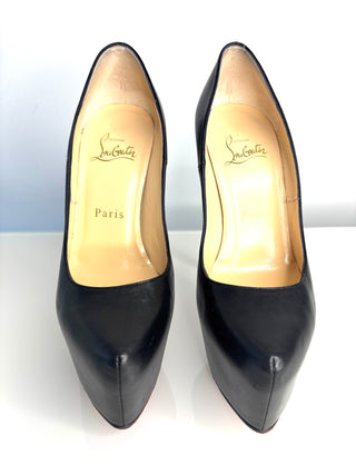 Christian Louboutin Preloved Daffodile Platform Black Leather Heels 36.5 UK3.5