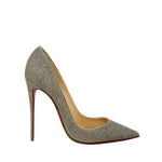 Christian Louboutin Light Silver Glitter Pump Heels