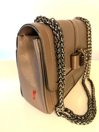 Christian Louboutin Sweet Charity Medium Grey Leather Shoulder Bag