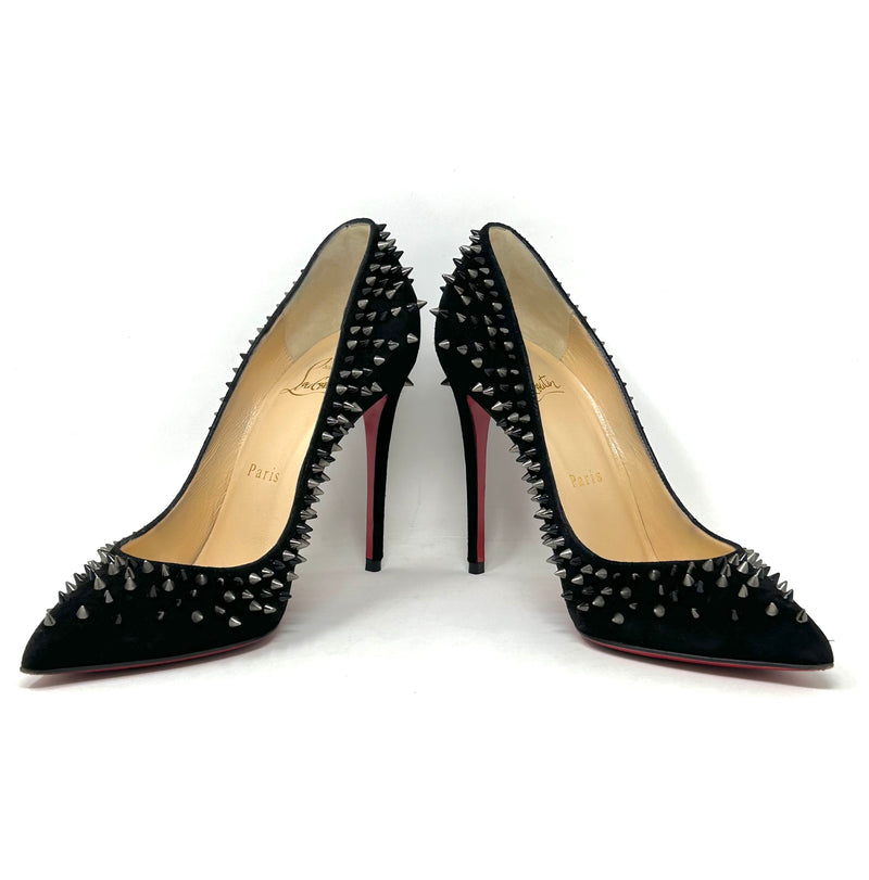 Black spiked louboutin sales heels