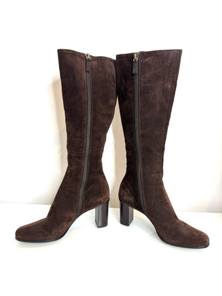 Gucci Tom Ford Brown Suede Double G Logo Knee Boots 35.5 UK2.5