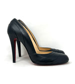 Christian Louboutin Insectica 110 Black Leather Pleated Pump Heels 41 UK 8