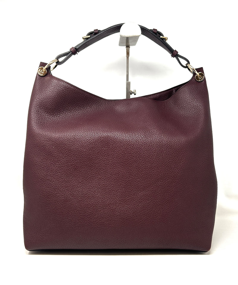 Mulberry Freya Oxblood Grainy Leather Hobo Handbag