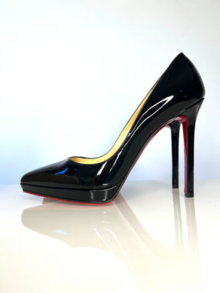 Christian Louboutin Pigalle Plato 120 Black Patent Leather Heels – Size 39 UK 6