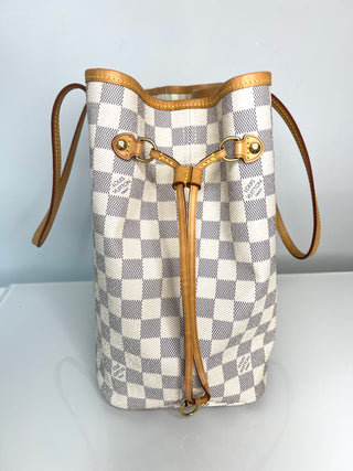 Louis Vuitton Neverfull MM Damier Azur Tote Bag & Matching Pouch