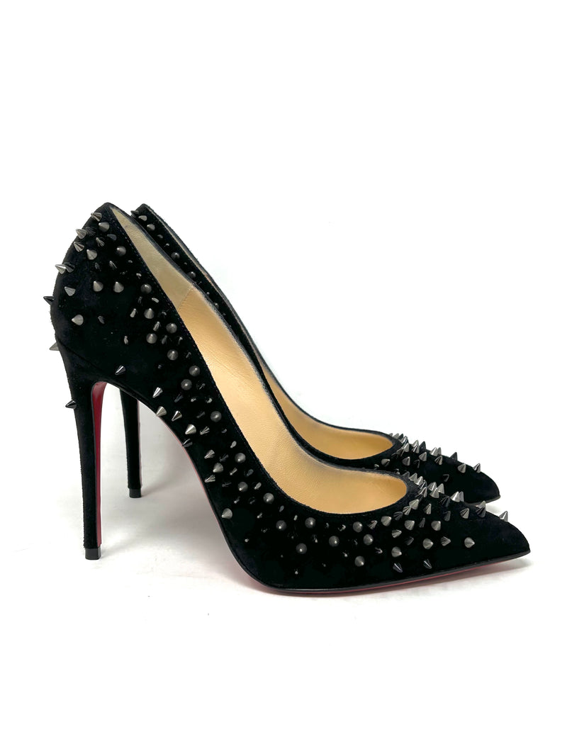 Black top suede louboutins