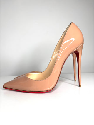 Christian Louboutin So Kate 120 Nude Patent Heels 40 UK7