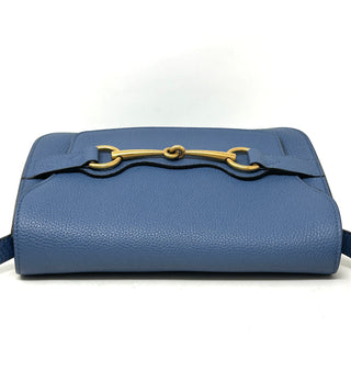 Gucci Bright Brit Blue Grained Leather Shoulder Bag