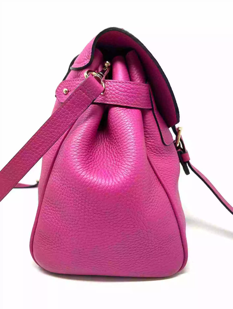 Mulberry Alexa Oversized Pink Heavy Grain Leather Satchel Bag