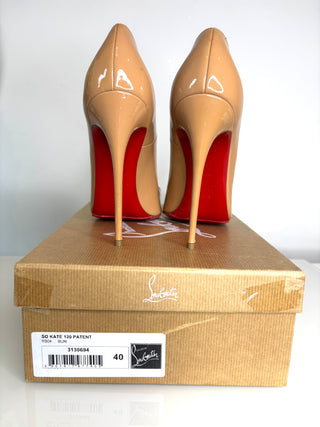 Christian Louboutin Preloved So Kate 120 Nude Patent Heels 40 UK7