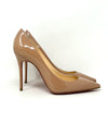 Christian Louboutin Decollete 554 100 Nude Patent Leather Pump Heels 36 UK 3