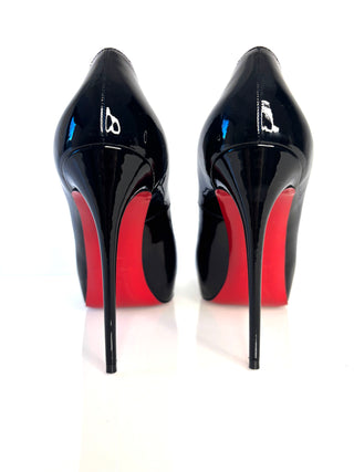 Christian Louboutin Preloved New Very Prive 120 Black Patent Platform Heels 38 UK5