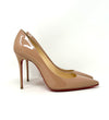 Christian Louboutin Decollete 554 100 Nude Patent Leather Pump Heels 38 UK 5