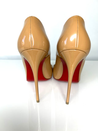 Christian Louboutin So Kate 120 Nude Patent Heels 38 UK5