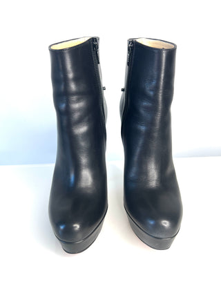 Christian Louboutin Armony 140 Black Leather Platform Heeled Boots – Size 36 / UK 3