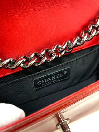 Chanel Small Metallic Red Patent Boy Bag