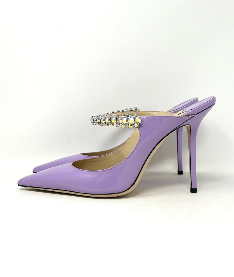 Jimmy Choo Bing 100 Wisteria Aurora Lilac Patent Leather Heels 42 UK 9