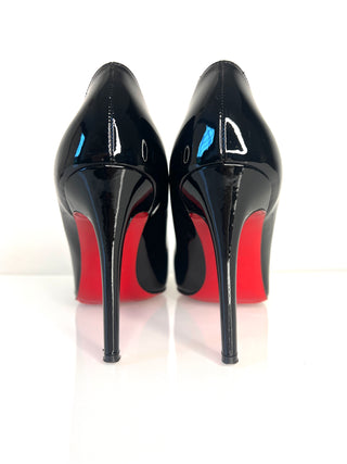 Christian Louboutin Pigalle 100 Black Patent Heels 39.5 UK6.5