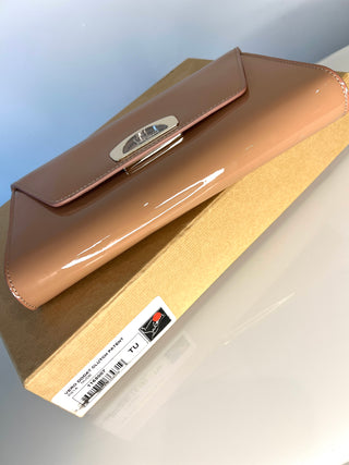 Christian Louboutin Vero Dodat Nude Patent Leather Clutch Bag
