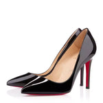 Christian Louboutin Pigalle 100 Black Patent Leather Pump Heels 38.5 UK 5.5