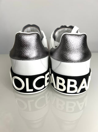 Dolce & Gabbana Portofino Logo White Sneakers Trainers 38 UK5
