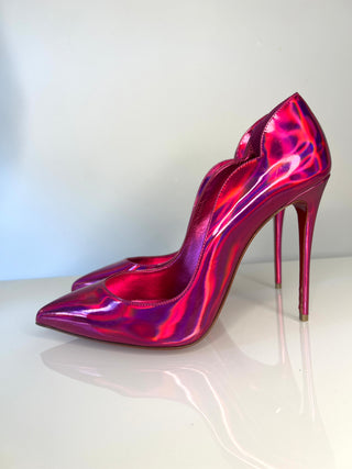 Christian Louboutin Hot Chick 100 Psychedelic Metallic Pink Heels – Size 40 / UK 7