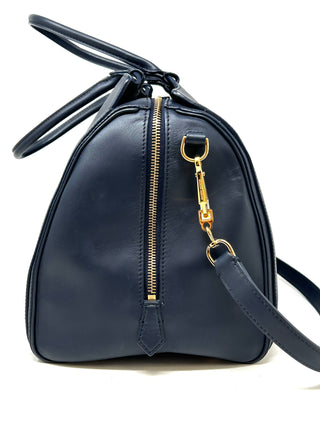 Georgio Armani Dark Navy Leather Tote Bag