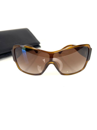 Chanel CH5449 Rectangular Brown Tortoise Shield Sunglasses