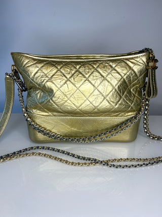 Chanel Gabrielle Medium Metallic Gold Quilted Hobo Bag – Circa 2017