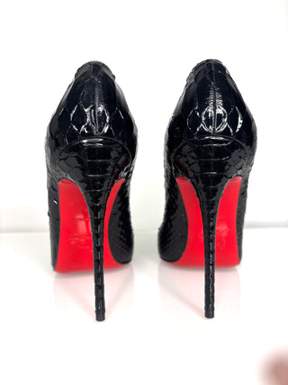 Christian Louboutin Preloved So Kate 120 Black Python Crystal Heels 36 UK3