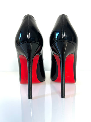 Christian Louboutin Pigalle 120 Black Patent Heel Small Fit 37.5 UK4.5