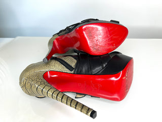 Christian Louboutin Mad Marta 150 Platform Buckle Booties 38 UK5