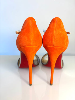 Christian Louboutin T-Strap 100 Heels Sandals 38 UK5