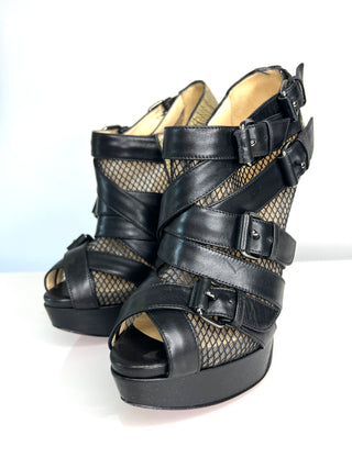 Christian Louboutin Mad Marta 150 Platform Buckle Booties 38 UK5