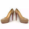 Christian Louboutin Bianca 140 Nude Patent Leather Platform Heels 41 UK 8