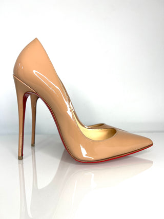 Christian Louboutin Preloved So Kate 120 Nude Patent Heels 38 UK5
