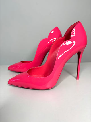 Christian Louboutin Hot Chick 100 Pink Patent Leather Heels 39.5 UK6.5