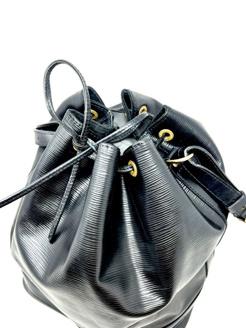 Louis Vuitton Black Leather Large Noe Drawstring Shoulder Bag With  Accessories