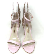 Sophia Webster Evangeline Light Pink Leather Glitter Wing Heel Sandals 39 UK 6