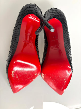 Christian Louboutin Preloved So Kate 120 Black Python Crystal Heels 36 UK3