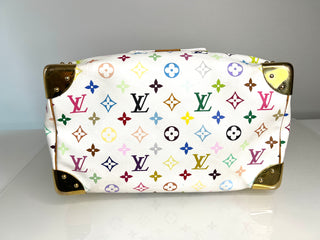 Louis Vuitton Pre-Loved Speedy 30 Multicolour Monogram White Handbag