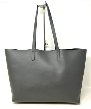 Saint Laurent East West Grained Grey Leather Shopping Tote Bag