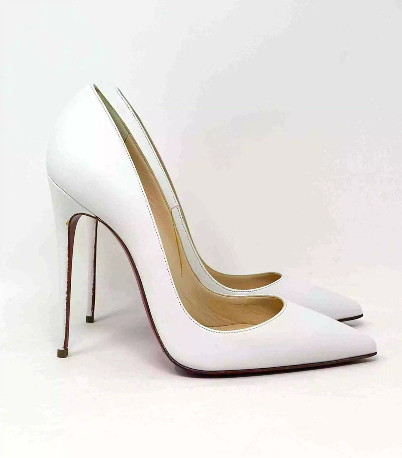 Christian Louboutin So Kate 120 White Leather Pump Heels 38 UK 5