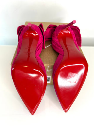 Christian Louboutin Rabakate 100 Pink Suede Heels 39.5 UK6.5