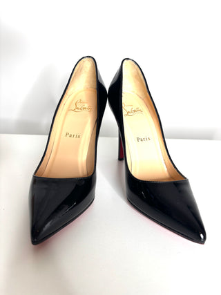 Christian Louboutin Pigalle 100 Black Patent Heels 37 UK4