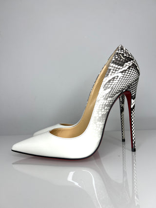 Christian Louboutin So Kate 120 White-Roccia Degrade Heels 39.5 UK6.5