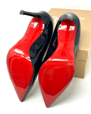 Christian Louboutin Pigalle 100 Black Patent Leather Pump Heels 38 UK 5